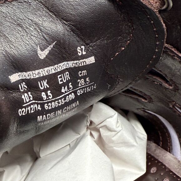 Nike Lunar Clayton Golf Shoes Mens 10.5 Burgundy Leather Spikeless 628535-600 - Picture 14 of 16